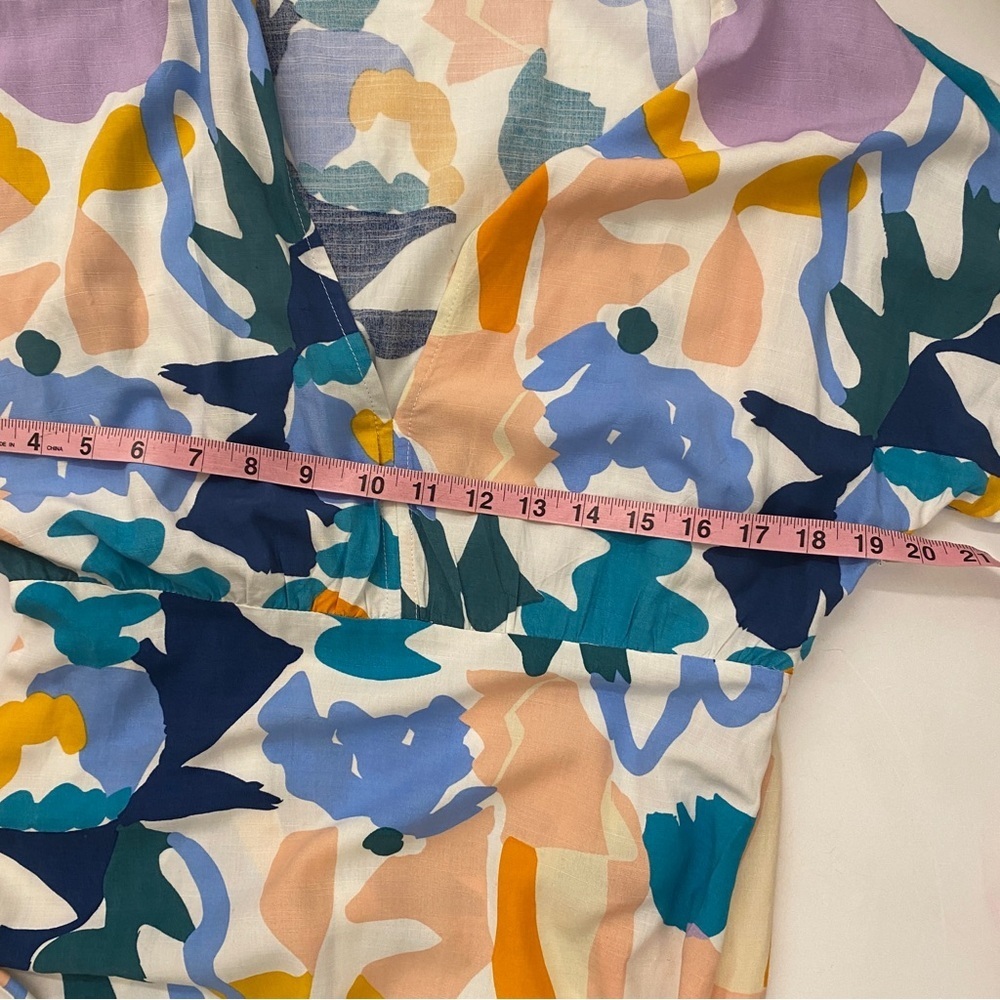 Anthropologie ||‎ Traffic People Abstract Printed V-Neck Midi Dress Small - Picture 6 of 9
